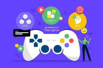 Free Vector, Character playing videogame concept