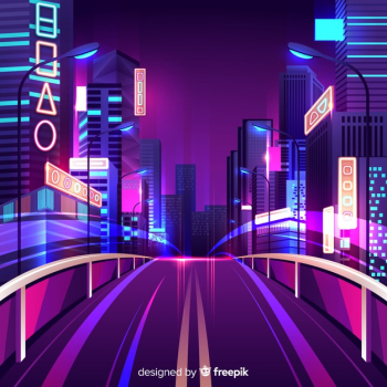 Free: Futuristic night city background Free Vector 