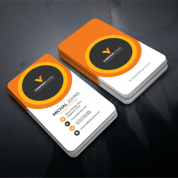 Orange elegant corporate card Free Vector