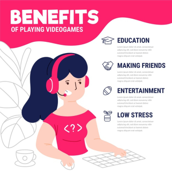 Free: Advantages and benefits of playing video games Free Vector 