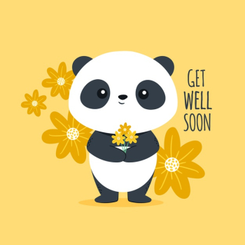 Free Vector  Get well soon quote and bear with hot chocolate