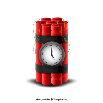 Free Vector  Red time bomb realistic style