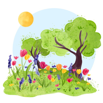Watercolor Garden png download - 639*1024 - Free Transparent