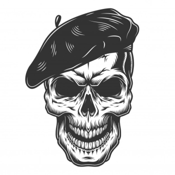 Free: Monochrome vintage skull Free Vector - nohat.cc