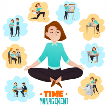 Time management woman free control Royalty Free Vector Image