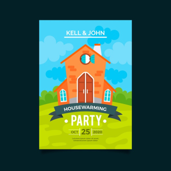 Housewarming party invitation template design