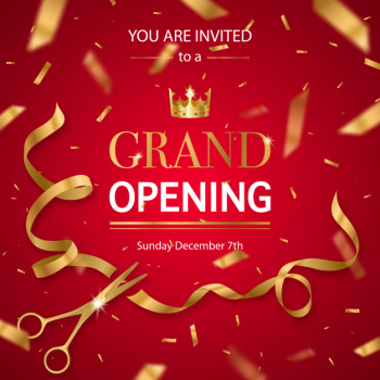 Free Vector, Grand opening you are invited lettering