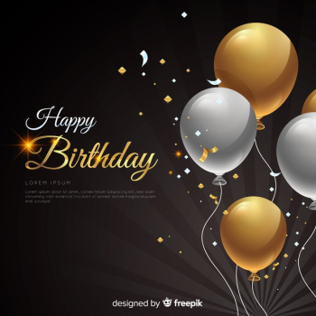 Realistic birthday with balloons background Free Vector