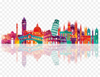 Italy Skyline Royalty-free Drawing - Colorful city silhouette 