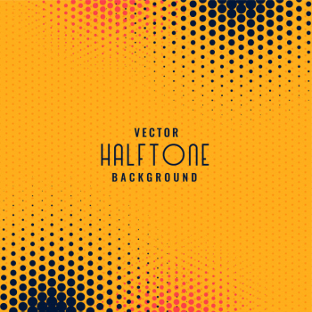 Yellow and black haltone pattern design Royalty Free Vector