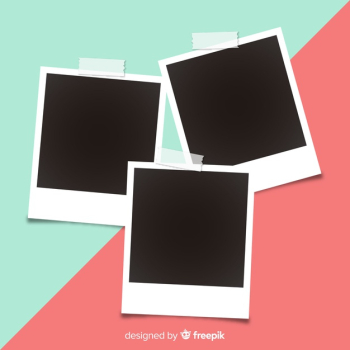 Blank Polaroid film layout. Stock Photo