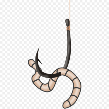 Fishing Hook Baited With An Earthworm Stock Photo - Download Image