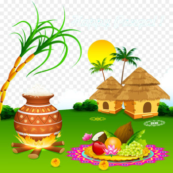 Happy pongal greeting background Royalty Free Vector Image