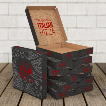 Pizza in Half-open Box Mockup - Top View - Free Download Images High  Quality PNG, JPG