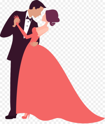 bride and groom cartoon silhouette