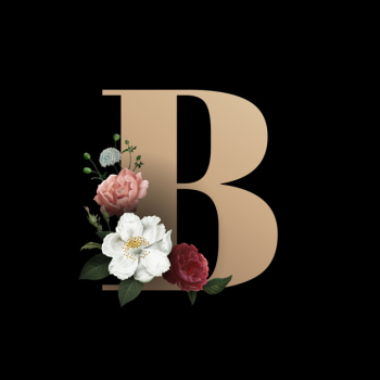 Floral Alphabet, Letter U, floral typography, generative ai