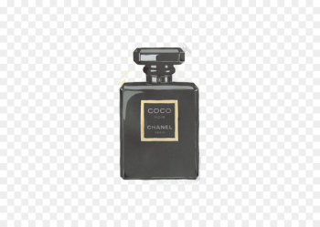 Chanel perfume bottle, Chanel No. 5 Coco Mademoiselle Perfume, Chanel  perfume, painted, hand, cosmetics png