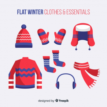 Free Vector  Flat winter clothes and essentials