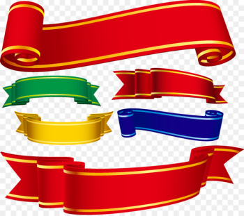 pink ribbon , Web banner Ribbon, Red Ribbon Banner transparent background  PNG clipart