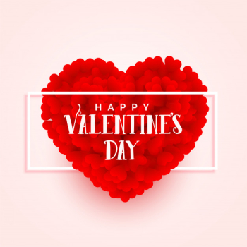 Valentines day 3d heart banner design
