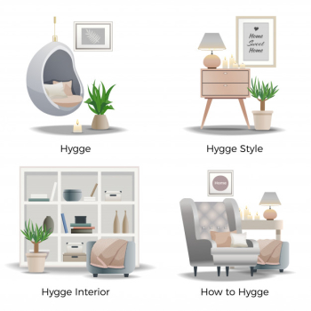 Free: Hygge style interior design banner collection Free Vector 