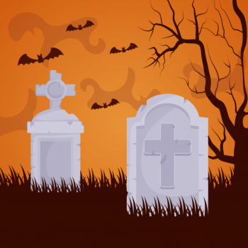 Halloween vampire in the night cemetery Stock Vector by ©stekloduv 85212316