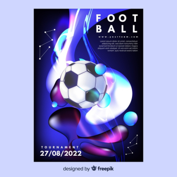 football or soccer cup competition league poster template with 3d