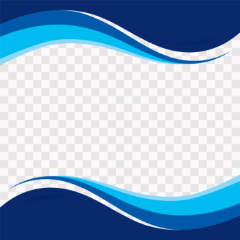 Blue wavy shapes on transparent background Free Vector
