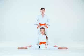 Two Girls Practice With Knife Tanto On Aikido Martial Arts Training On  White Background Stock Photo, Picture and Royalty Free Image. Image  51923963.