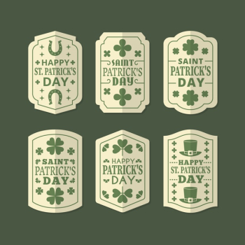 St Patricks Day Retro Style Emblems Stock Vector (Royalty Free