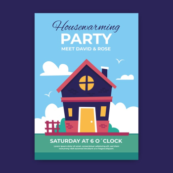 Housewarming party invitation template design