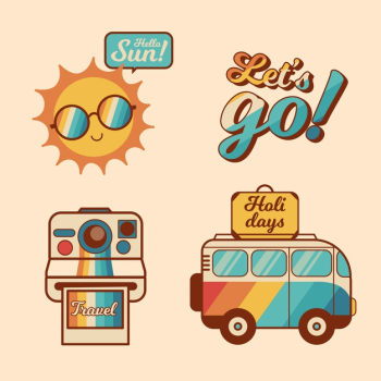 Free Vector  Travel sticker collection