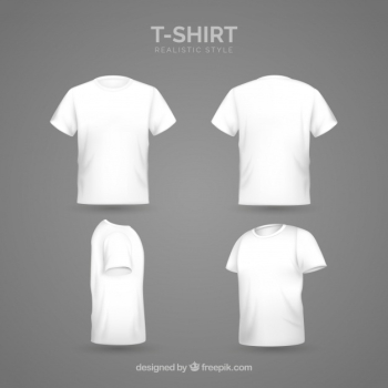 Free Vector  Men's blue t-shirt in different views with realistic style