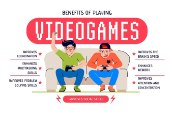 Free: Advantages and benefits of playing video games Free Vector 