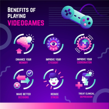 Free: Advantages and benefits of playing video games Free Vector 