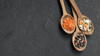 Premium Photo  Line of wooden spoons full of spices