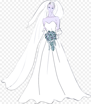 Woman in gown illustration, Contemporary Western wedding dress Fashion Bride,  beautiful bride beautiful wedding transparent background PNG clipart |  HiClipart