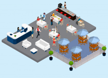 Professional barista coffee equipment isometric flowchart