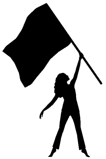 Color Guard Flag Girl Silhouette - Openclipart