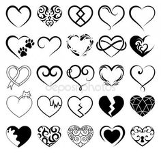 pretty heart drawings