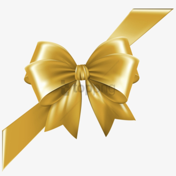 Free: Christmas Ribbon Clipart Orange - Gold Bow And Ribbon, Transparent   