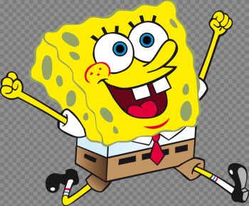 Free: Spongebob, Garry Spongebob Chasing Jellyfish - Transparent