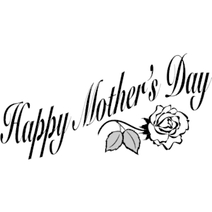 happy mothers day clipart black and white