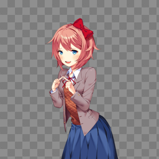 Pink Hair Anime Girl Png - Doki Doki Literature Club Yuri, Transparent Png  , Transparent Png Image