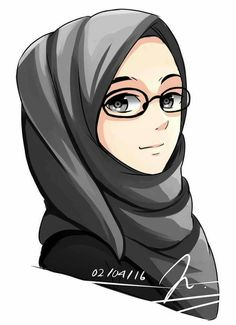 Cartoon hijab girl  Anime muslim, Pretty anime girl, Girl glasses anime