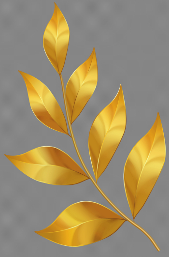 Free: Branch Leaf Gold , Hand painted gold leaves transparent background  PNG clipart 