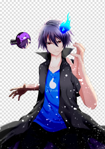 Free: Anime Icon , Fall M, black-haired anime boy illustration transparent  background PNG clipart 