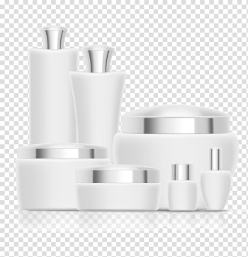 White no name set of plastic cosmetic containers Vector Image
