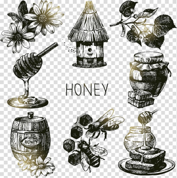 Western honey bee Heart , bee transparent background PNG clipart