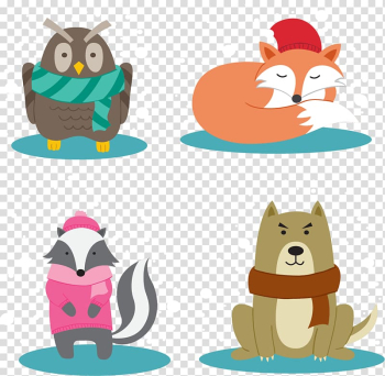 Winter animals clipart transparent background - Top vector, png